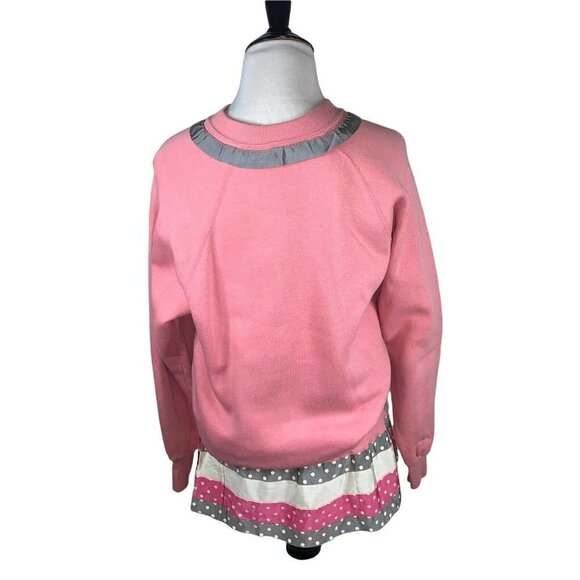 Vintage 1980's Pannill Knitting Co Women's M Medium Sweater Ruffles Peplum Pink - Picture 8 of 9